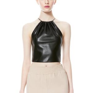 Alice & Olivia - Vegan leather crop top